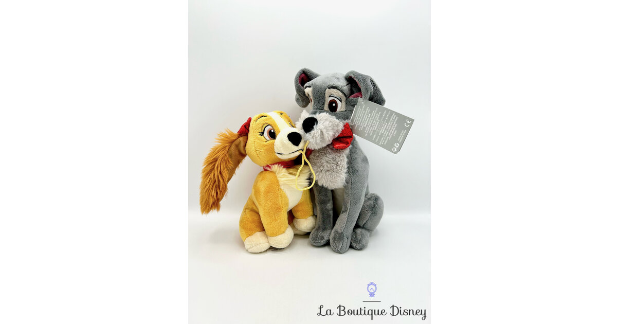 Peluche La belle et le clochard Noël Bisous Disney Store 2019 chiens